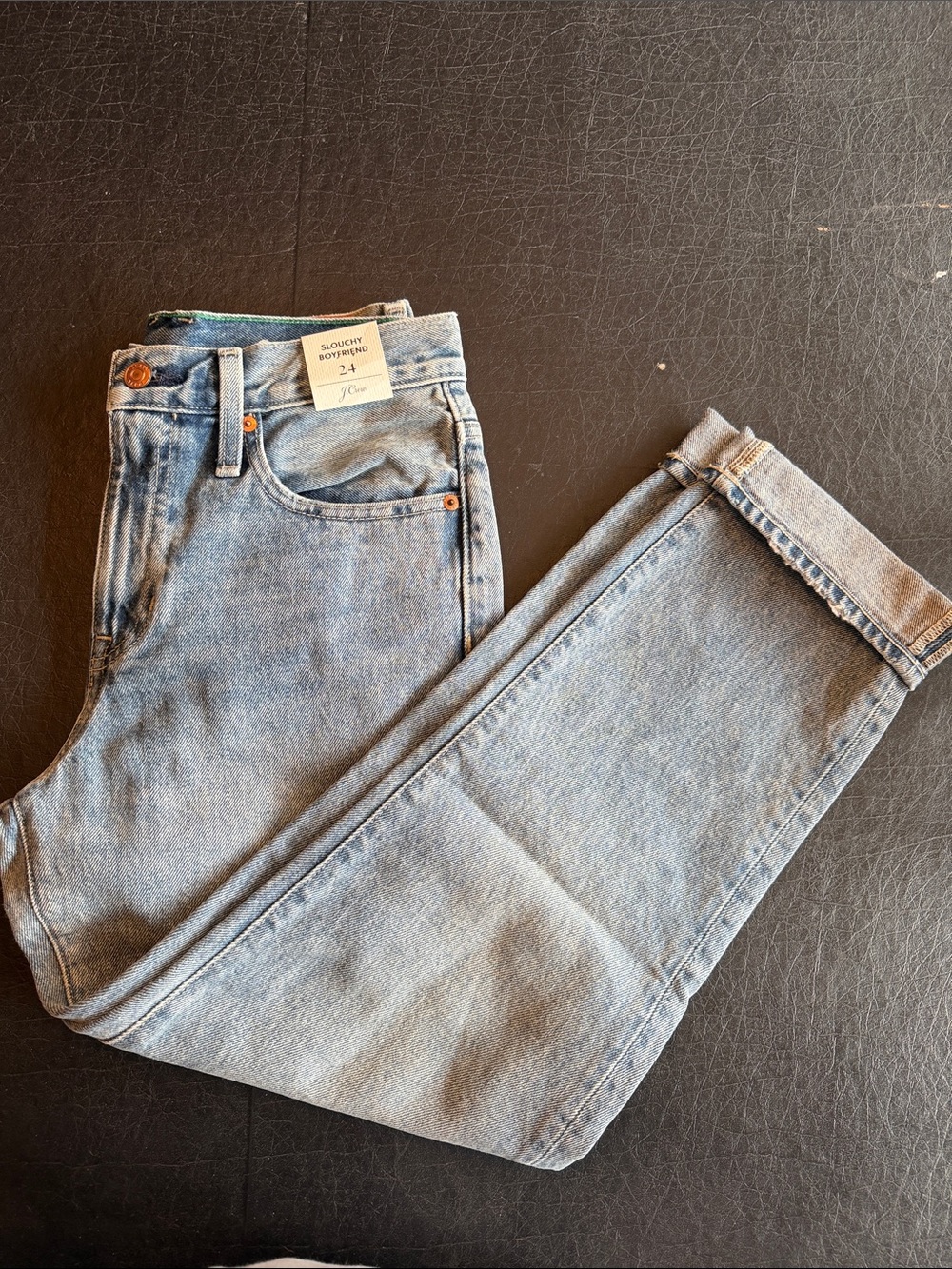 J. Crew Light Blue Slouchy Boyfriend Jeans with cuff